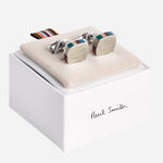 Gift Box of  'Signature Stripe' Resin Cufflinks by Paul Smith.