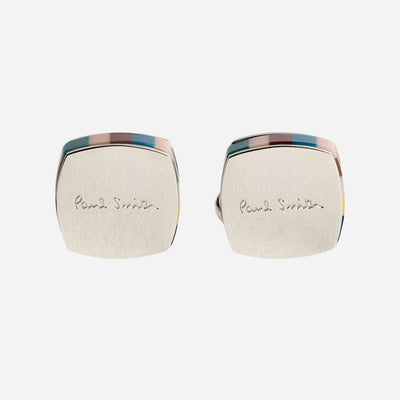  'Signature Stripe' Resin Cufflinks by Paul Smith.