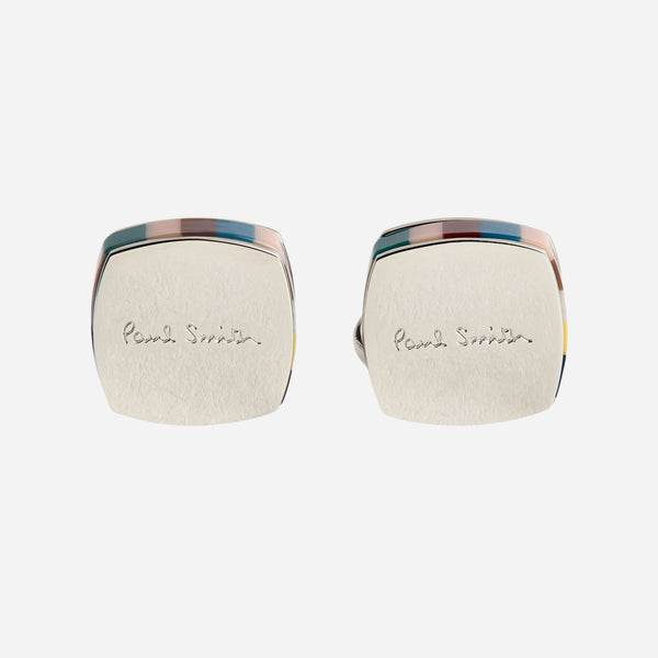  'Signature Stripe' Resin Cufflinks by Paul Smith.