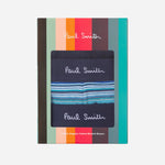 Three Pack Organic-Cotton Blue 'Signature Stripe' Boxer Trunks by Paul Smith.