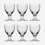 Pack of six Art Nouveau Wine Glasses from Royal Scot Crystal Manor House Collection.