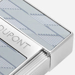 Close up of Biggy Monogram 1872 Light Gray Lacquered Lighter from S.T. Dupont Paris.