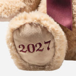 Close up of Cosy Year Bear 2027 by Steiff.