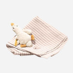Gilda Goose toy with rattle and burp cloth gift set from Steiff.