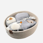 Lio penguin with rattle and bib gift set from Steiff.