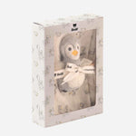 Lio penguin toy with rattle and burp cloth gift set from Steiff.