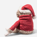 Back View of Sanny the Christmas Sloth wearing christmas jumper and santa hat from Steiff.