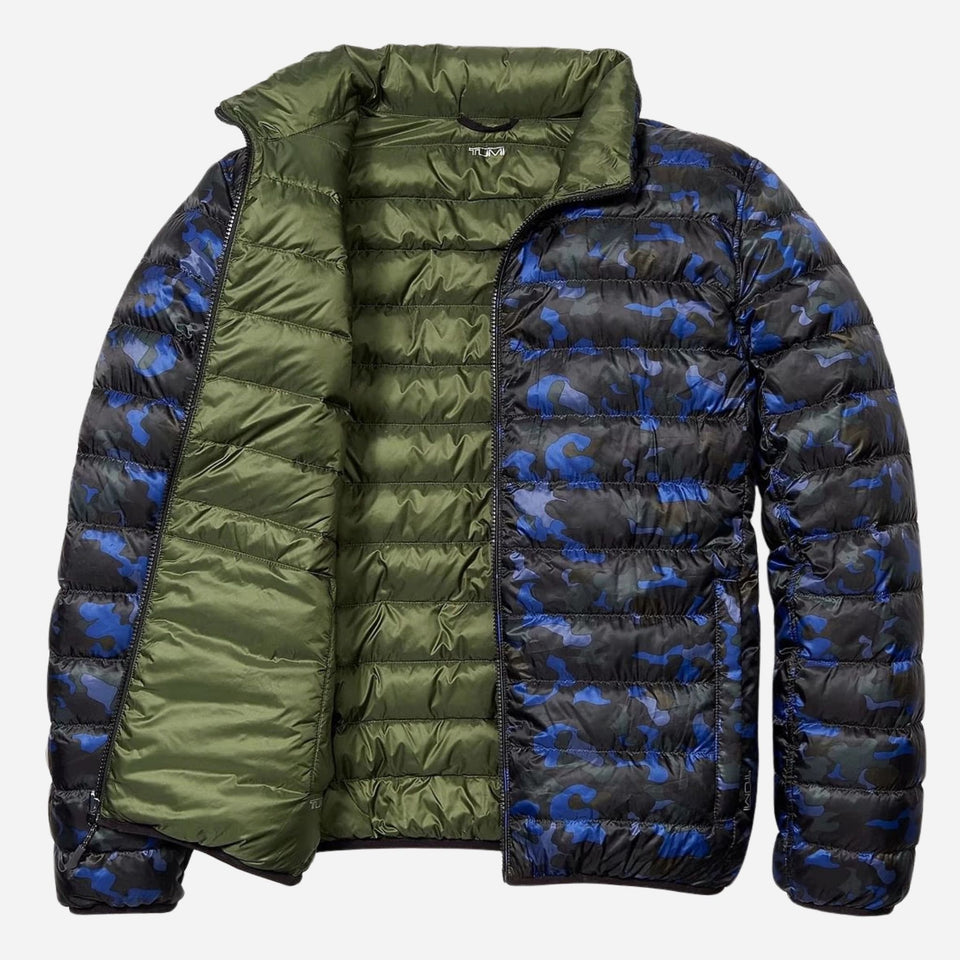 Outerwear Men's Blue Camo 2-in-1 Reversible Pillow Jacket by TUMI.
