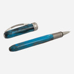 Side View of Rembrandt-S Blue Resin Rollerball Pen by Visconti.