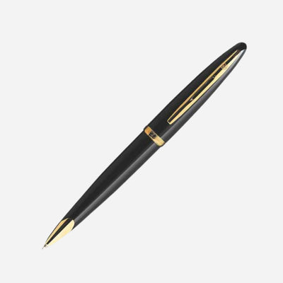 Carene Black Lacquer Ballpoint Pen with Gold Trim by Waterman.
