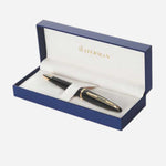 Carene Black Lacquer Ballpoint Pen with Gold Trim by Waterman.