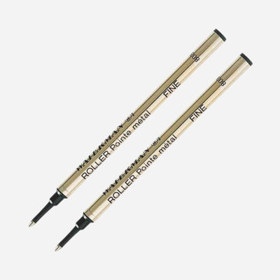 Fine Black Rollerball Pen Refills x 2 by Waterman.