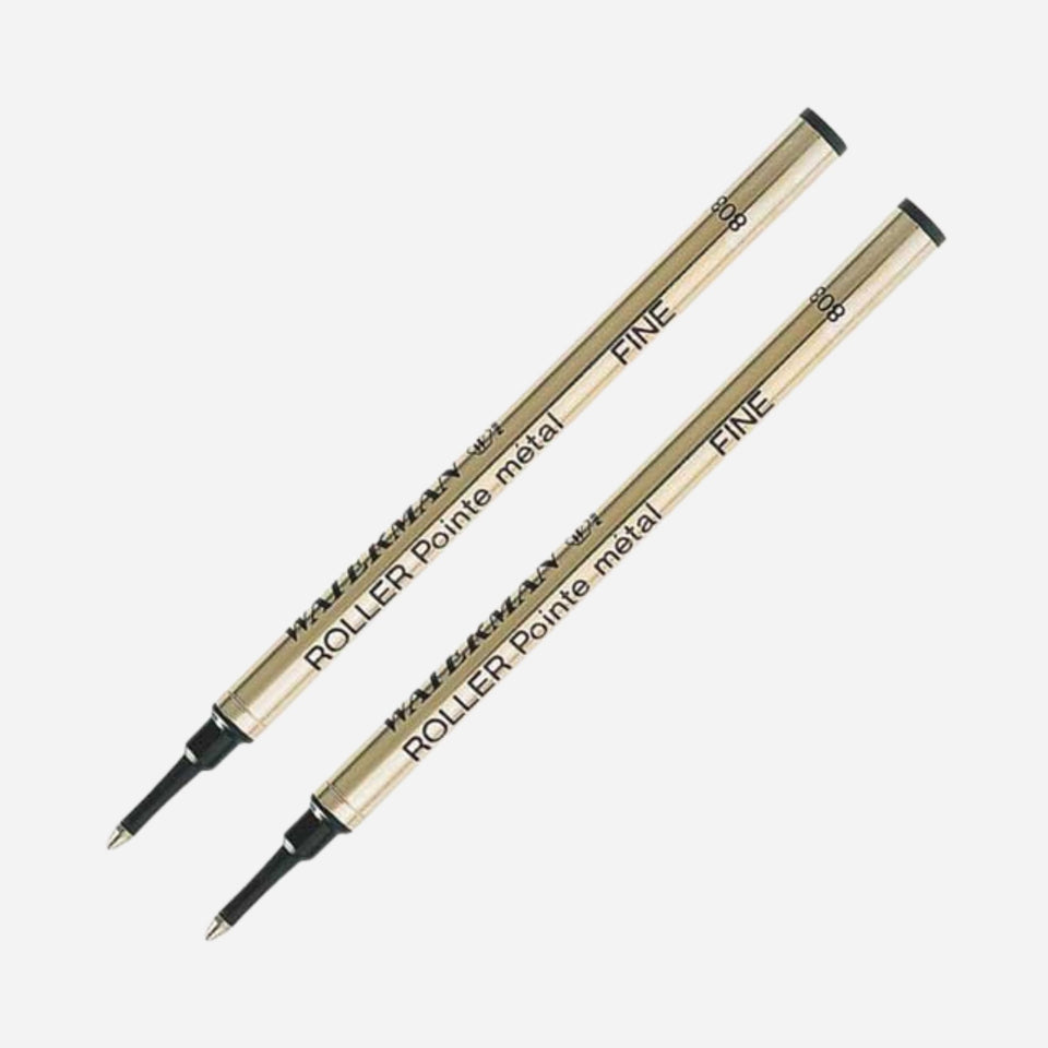 Fine Black Rollerball Pen Refills x 2 by Waterman.
