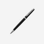 Hemisphere Black Lacquer Ballpoint Pen with Chrome Trim by Waterman.