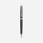 Hemisphere Black Lacquer Ballpoint Pen with Chrome Trim by Waterman.