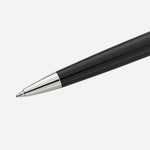 Close up of Hemisphere Black Lacquer Ballpoint Pen with Chrome Trim by Waterman.