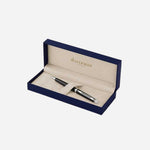 Hemisphere Black Lacquer Ballpoint Pen with Chrome Trim by Waterman.