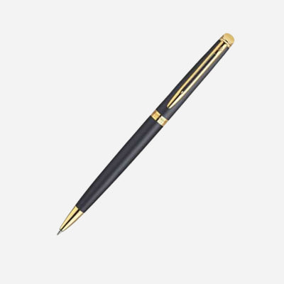 Hemisphere Matt Black Ballpoint Pen with Gold Trim from Waterman.