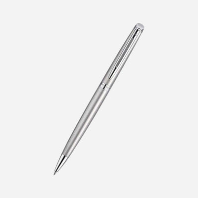 Hemisphere Stainless Steel Ballpoint Pen with Chrome Trim by Waterman.