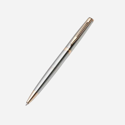 Hemisphere Stainless Steel  Ballpoint Pen with Gold Trim by Waterman.