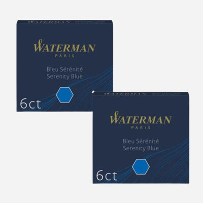 Serenity Blue Short Ink Cartridges 2 x Pack of 6 by Waterman.