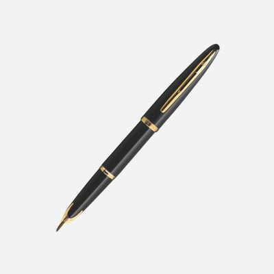 CARÈNE Black Lacquer with Gold Trim Fountain Pen by Waterman.