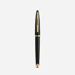 CARÈNE Black Lacquer with Gold Trim Fountain Pen by Waterman.