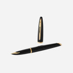 CARÈNE Black Lacquer with Gold Trim Fountain Pen by Waterman.