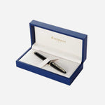 Packaging of CARÈNE Black Lacquer with Gold Trim Fountain Pen by Waterman.