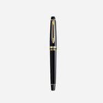Expert Black Lacquer Fountain Pen with Gold Trim by Waterman .