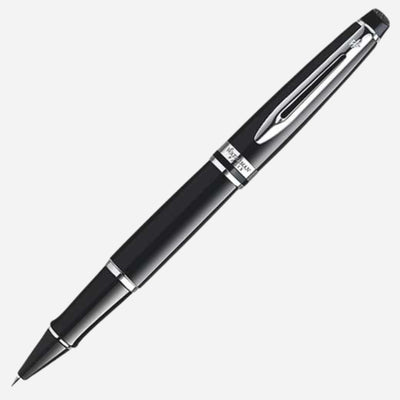 Expert Black Lacquer Rollerball Pen with Chrome Trim by Waterman.