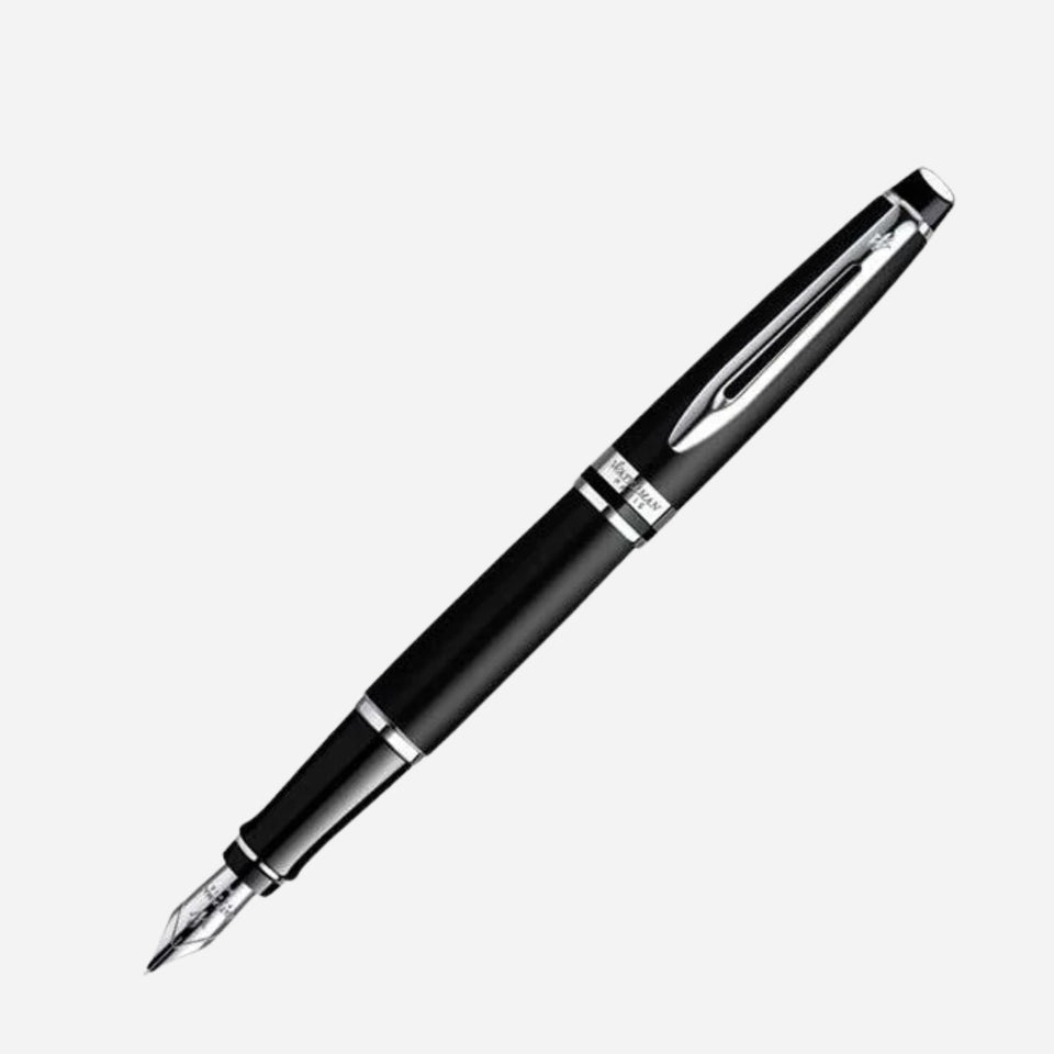 Waterman Expert Matte Black Fountain Pen with Chrome Trim