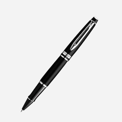 Expert Matte Black Lacquer Rollerball Pen with Chrome Trim  by Waterman.