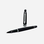 Expert Matte Black Lacquer Rollerball Pen with Chrome Trim by Waterman.