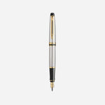 Expert Stainless Steel Fountain Pen with Gold Trim by Waterman.