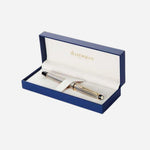 Packaging of Expert Stainless Steel Fountain Pen with Gold Trim by Waterman.