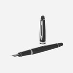 Expert Black Lacquer Fountain Pen with Chrome Trim by Waterman.