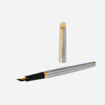 Hemisphere Stainless Steel with Gold Trim Fountain Pen by Waterman.