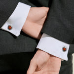 Model Shot of Back View of Writers Edition Homage to Bram Stoker Cufflinks by Montblanc.