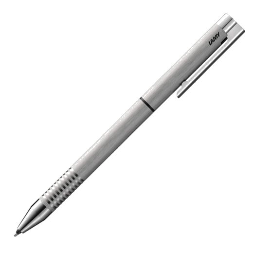 The LAMY brushed stainless steel twin pen in the Logo collection.