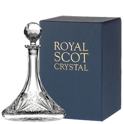 royal scot crystal scottish thistle 85cl ships decanter packaging