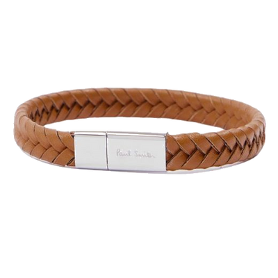 paul smith braided leather bracelet brown
