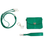 wolf 1834 forest green mimi mini bag with wristlet detachable