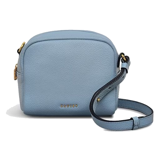 Radley's The Daily Smoke Blue Leather Cross Body Bag is made from soft-grain cowhide leather with polished gold trims.