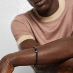 boss beryl black braided leather cuff bracelet model