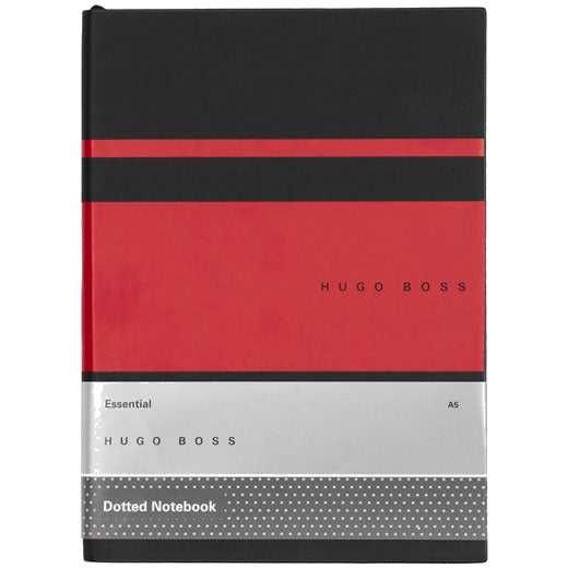 This Hugo Boss A5 Red Essential Gear Matrix Dotted Notebook has been crafted out of vegan leather.