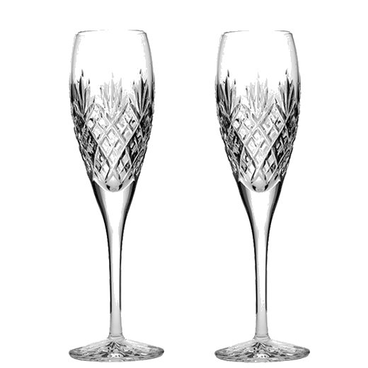 These Edinburgh 2 x 18cl Champagne Flutes have been designed by Royal Scot Crystal.