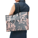 5 southwell gardens black floral large open top tote bag 110854