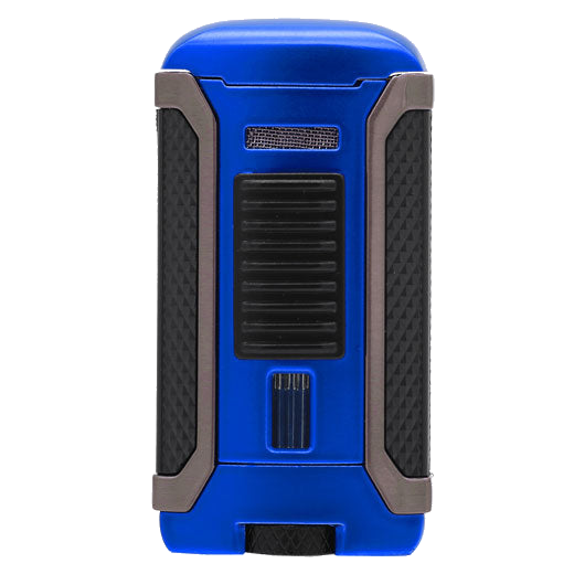 This is the Apex Matte Metallic Blue Jet Flame Lighter designed by Colibri.