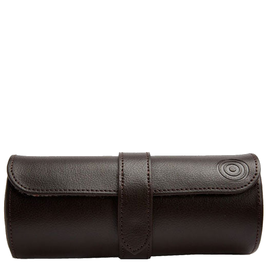 This WOLF 1834 x WM Brown Triple Watch Roll with Cigar Case features a press stud closure.